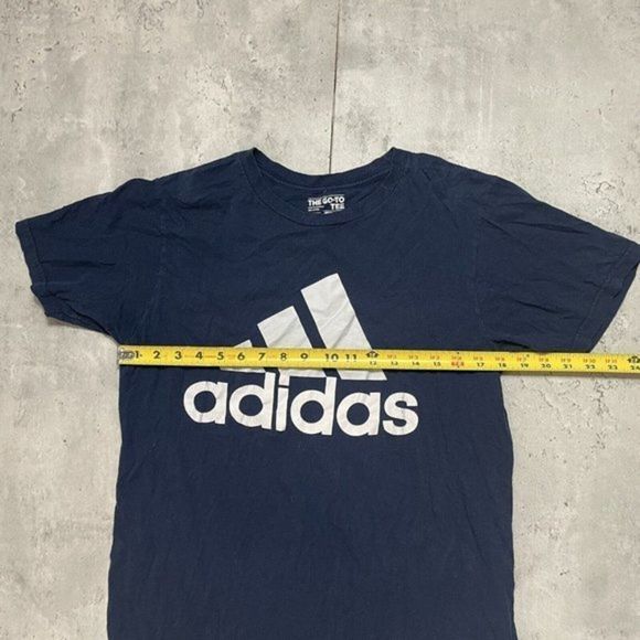 Adidas THE GO TO Performance Tee Size M Navy Blue Men’s Short Sleeve Shirt - Picture 5 of 5
